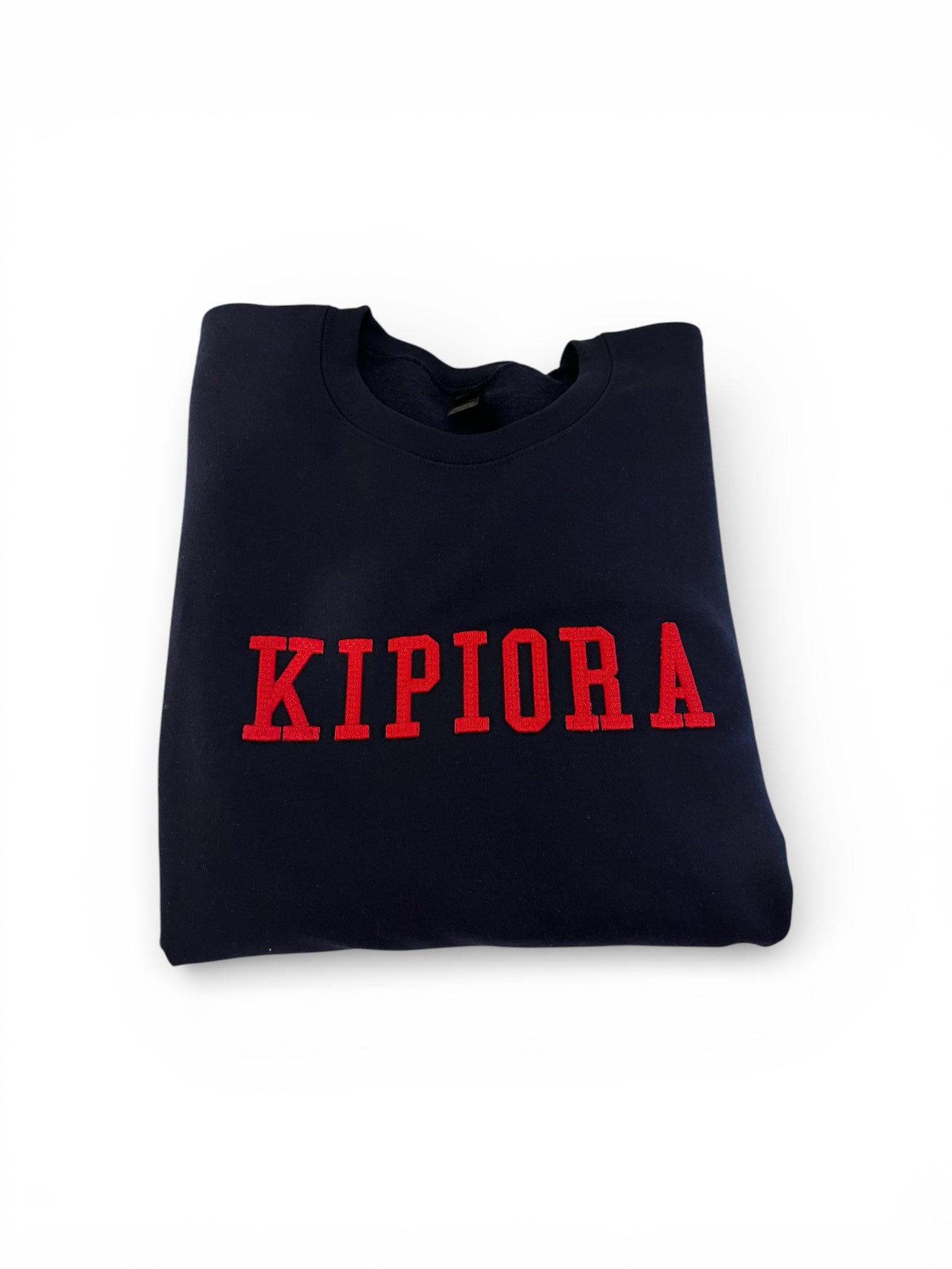 KIPIORA Signature Crewneck - Navy/Red Embroidery