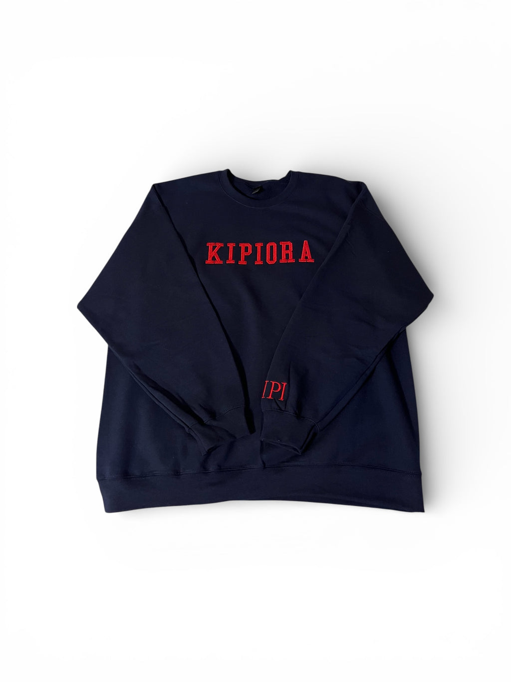 KIPIORA Signature Crewneck - Navy/Red Embroidery