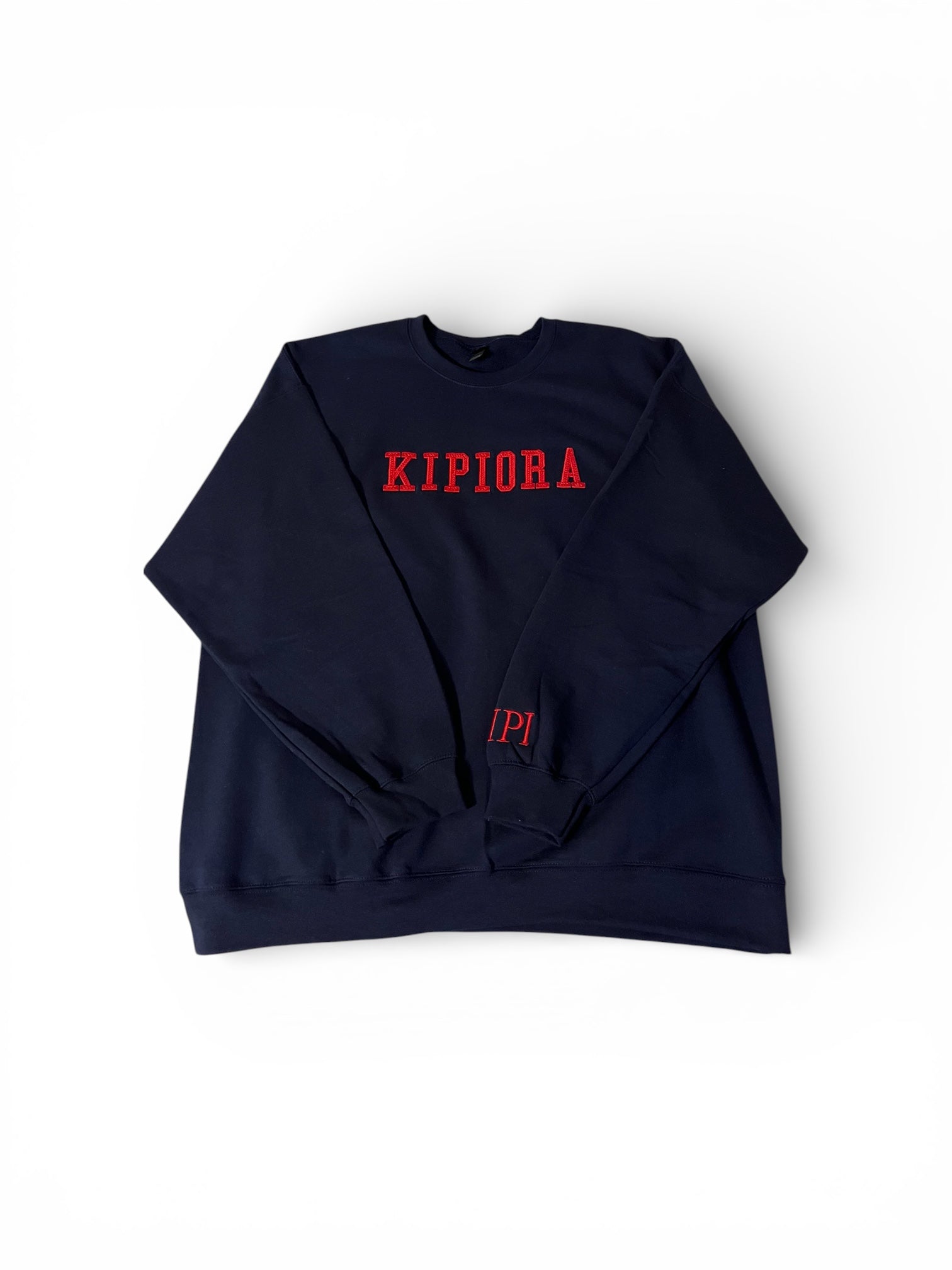KIPIORA Signature Crewneck - Navy/Red Embroidery