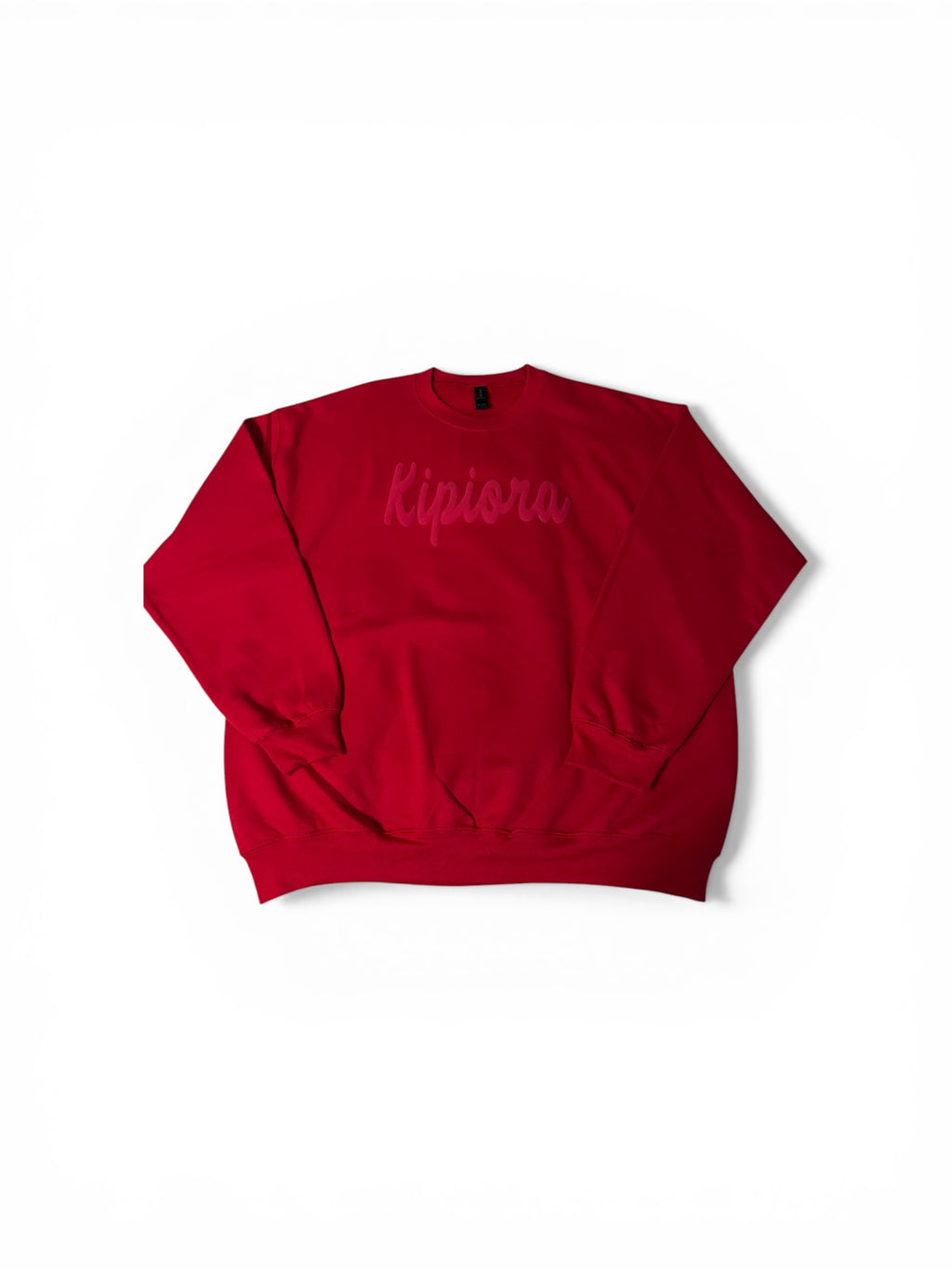 KIPIORA Form Crewneck - Red/Tonal Felt Embroidery