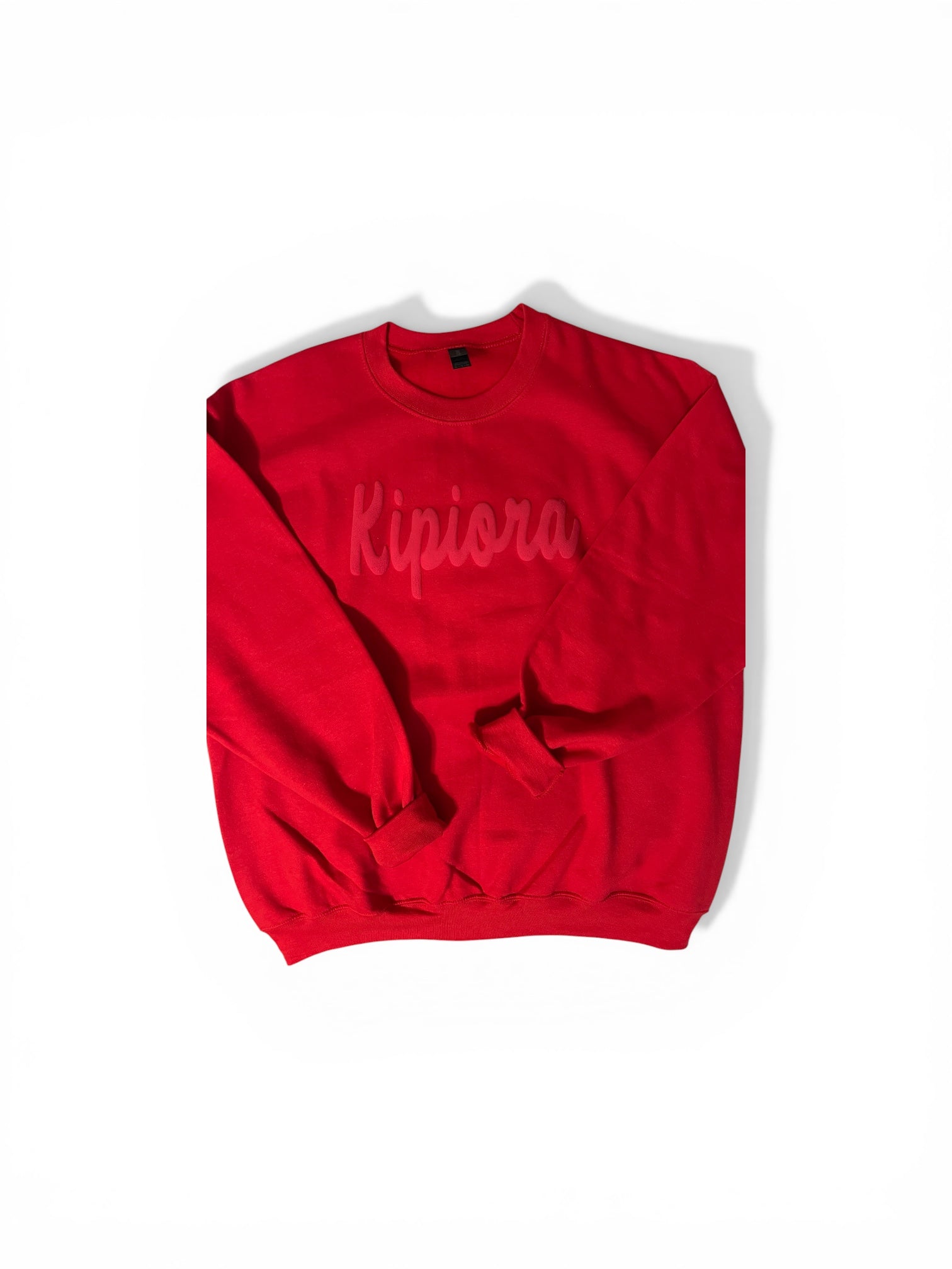 KIPIORA Form Crewneck - Red/Tonal Felt Embroidery