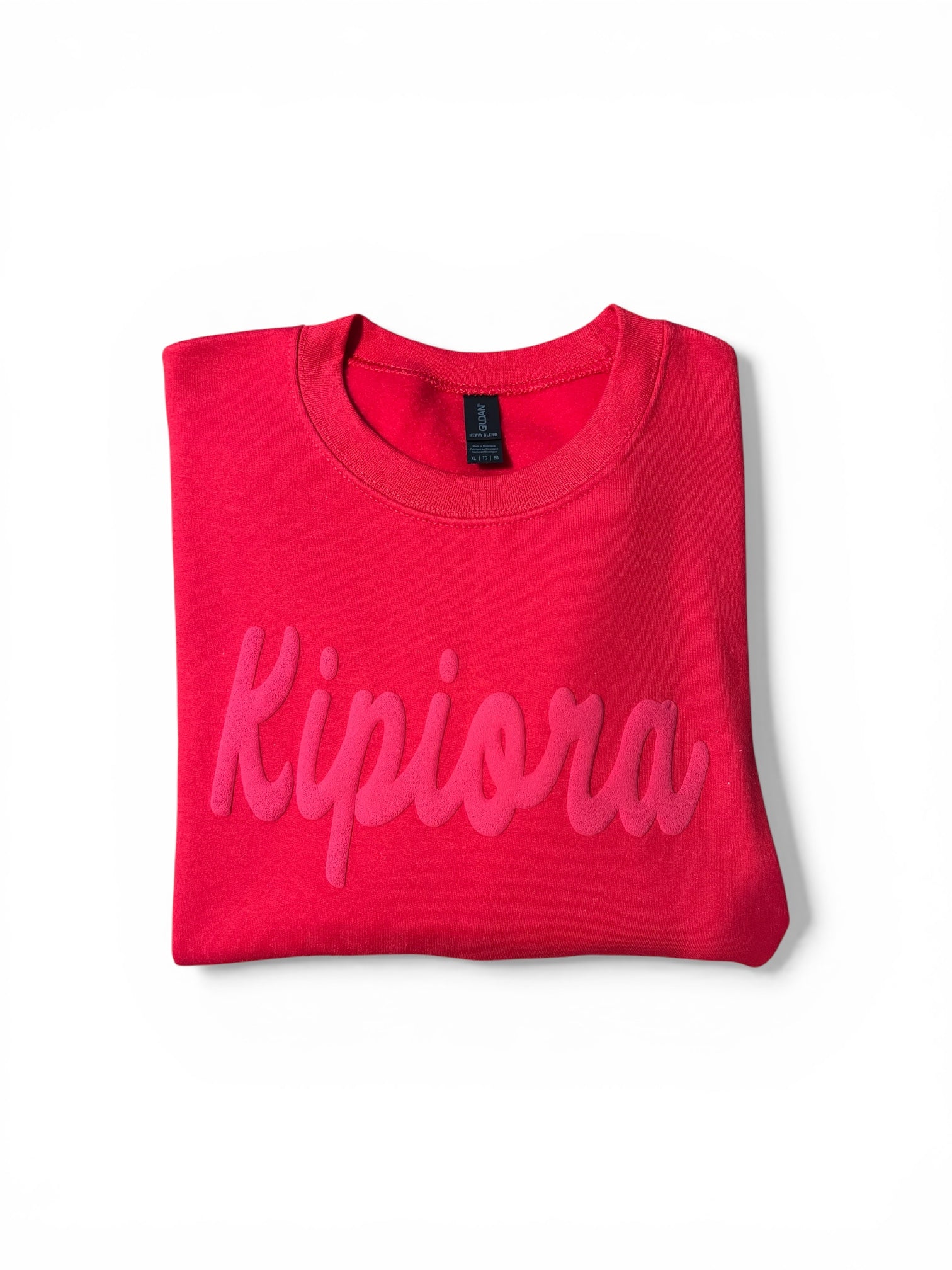 KIPIORA Form Crewneck - Red/Tonal Felt Embroidery